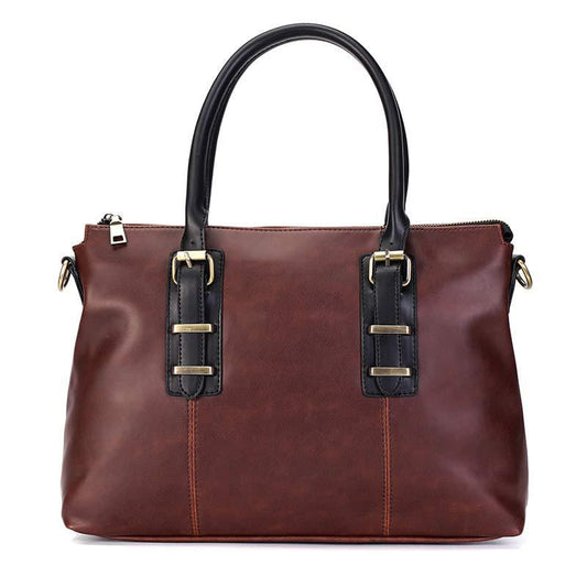 Business briefcase men brown large capacity retro anti-theft handbag shoulder bags computer bag