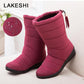 Women's Tassel Snow Boots Warm Non-slip Ankle Boots Solid Color Waterproof Boots