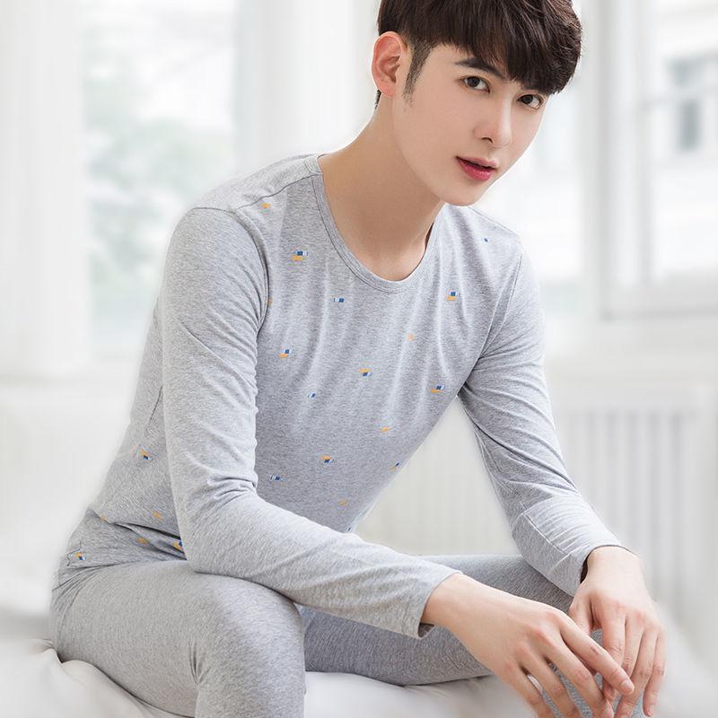 Men's Autumn Clothing Long Trousers Suit Cotton Large Size Thin Inner Wear Youth Warm Clothing
