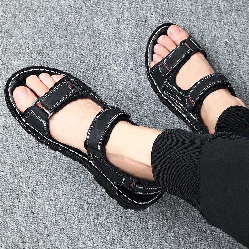2020 Fashion Men Breathable Sandals Summer Casual Shoes Beach Sandals Genuine Leather Men Shoes