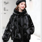 Bright Face Down Cotton Padded Clothes Short Loose Thickened Warm Coat Women's Korean Hooded Down Jacket Quilted Jacket