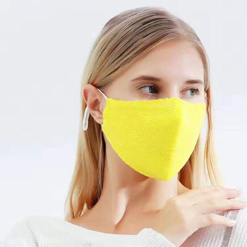 Ladies Cotton Sequin Masks Fall Winter High Quality Masks Warm Anti-smog Masks Solid Cotton Breathable Masks Adult Windproof Holiday Party Masks