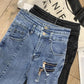 High-waisted Jeans Girls Spring and Autumn Thin Skinny Feet Pants Stretch All-match Pencil Nine-point Pants
