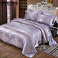 Silk Satin Jacquard Bedding Set Bed Sheet Pillowcase Duvet Cover Set Bed Linen Bedspread 4pcs