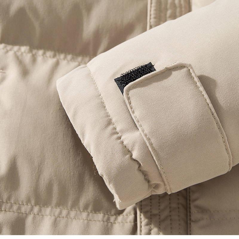 Winter Coat Men Thick Windbreaker Streetwear Jacket Man Cotton Parka Fleece Stand Collar Overcoat