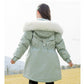 Girls Big Fur Collar Winter Coat Thicken Korean Style Pie To Overcome cotton clothes Warm and Windproof Plus Fleece Jacket