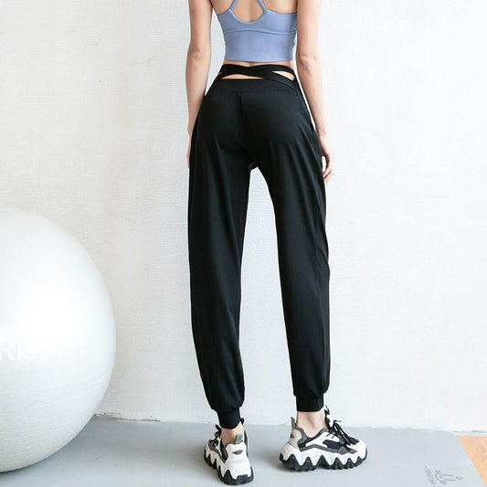 Sweatpants Women's Loose Trousers Buckle Pants Summer Running Fitness Pants Quick-drying Large Size High Waist Yoga Pants Casual Pants