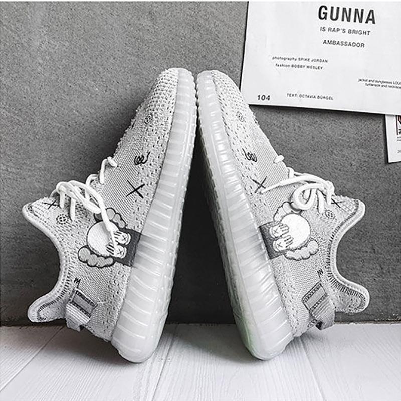 Korean Couple Breathable Running Shoes Summer Fly Woven Breathable Casual Sneakers Trend Canvas Coconut Shoes