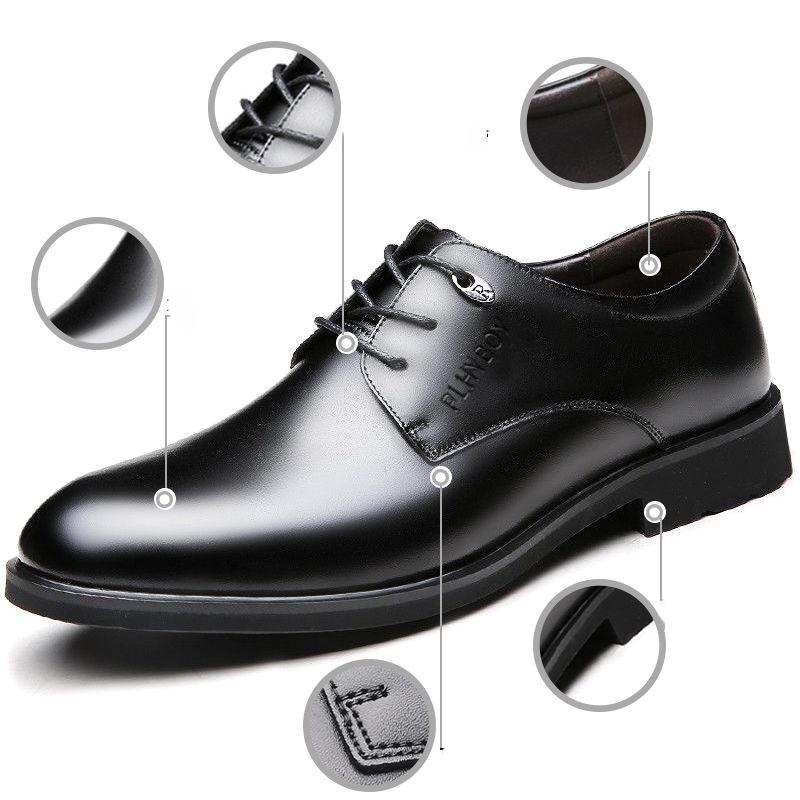 Men's Business Casual Leather Shoes Non-slip British Men's Shoes Breathable Work Men's Work Shoes
