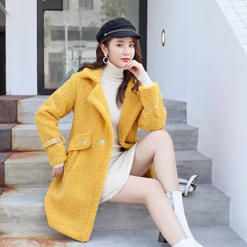 Women Coat Autumn Winter Faux Fur Jacket Coat Women Plush Overcoat 2019 Office Ladies Long Sleeve