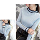Pofulove early spring new sweater sweater women sweet temperament ruffled flared sleeve cardigan