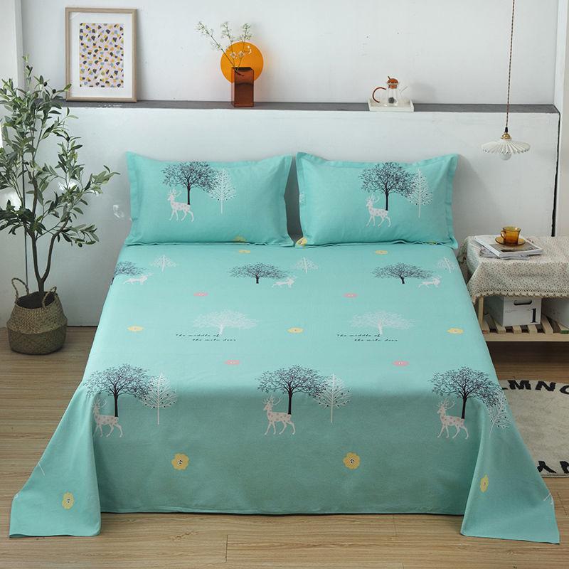 Thick Single Double Bed Single Linen Canvas Cotton Tatami Sheets Three Sets A Pair of Pillows One Sheet Skin-friendly Warm Breathable and Washable
