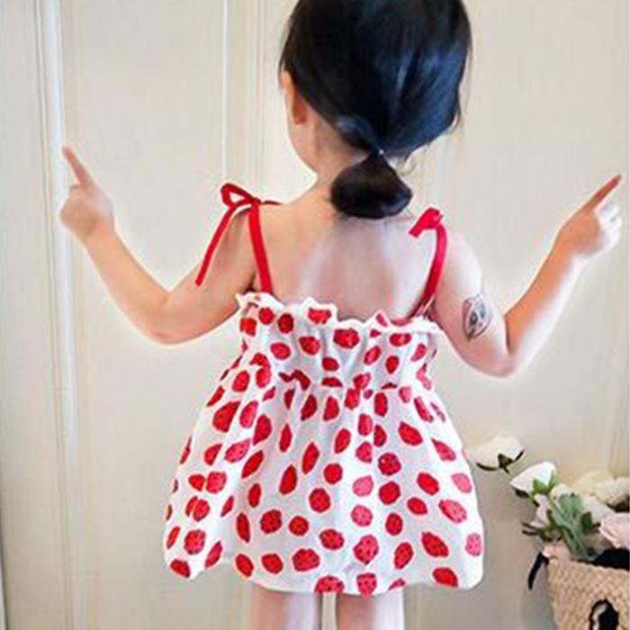 Children Dress Spring Summer Sling Kids Clothing  Baby Girls Clothing Solid Sleeveless Dress Girl