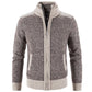 Men's Sweater Stitching Plus Fleece Warm Zipper Sweater Autumn and Winter Coat Loose Cardigan Sweater