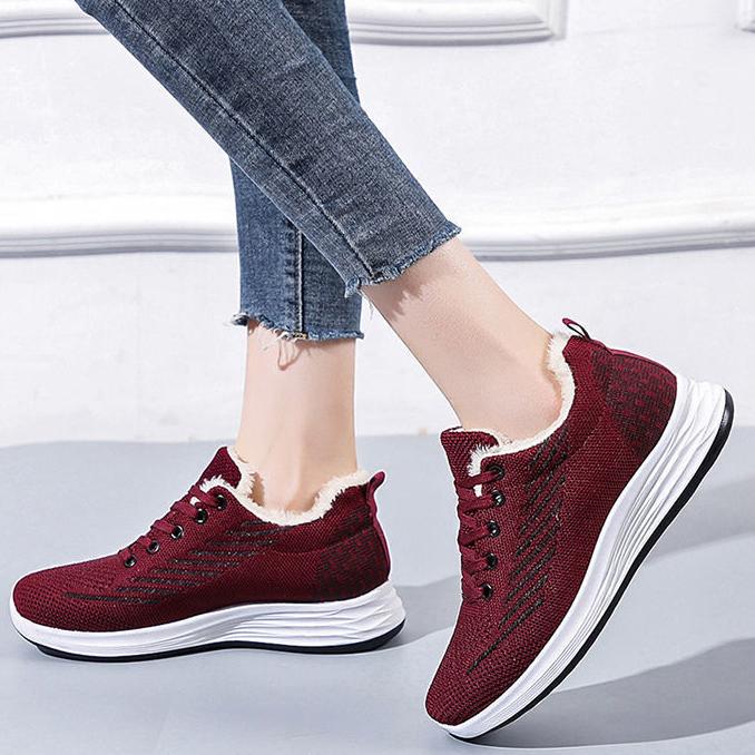 Women's Winter Flat Snow Shoes Female Comfortable Casual Lightweight Non Slip Running Shoes Warm Cotton Shoes