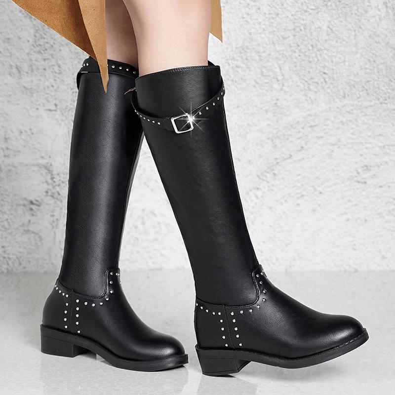 Boots Women Boots Soft Leather Zipper Women Boots Thigh High Winter Warm Shoes