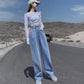 Wide Leg Jeans Women's Spring and Autumn High Waist Thin Straight Loose Drape Mopping Pants Fashion Trend Student Jeans