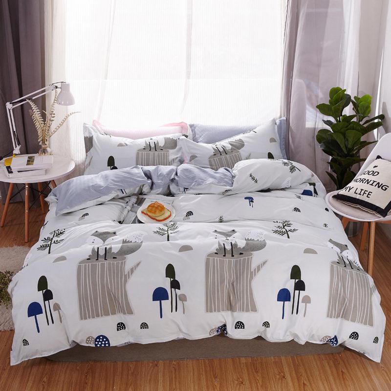 Black And White Stripes Bedding Sets Geometry Soft Bed Sheet Pillowcase &Duvet Cover Se