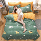Thick Warm Pure Cotton Brushed Four-piece 100% Long-staple Cotton Student Dormitory Simple Bedding