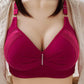 Female Large Size Full Cup No Steel Ring Thin Cotton Soft Skin-Friendly Bra Gather Adjustable Shape Sexy Lace Bra