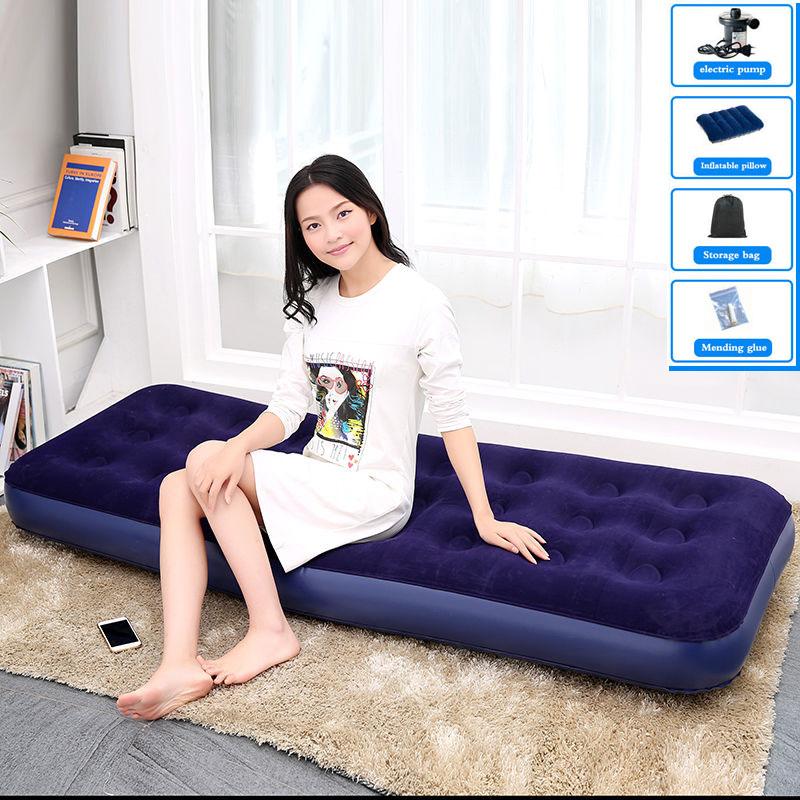 Household Single Inflatable Bed Outdoor Portable Air Bed Lazy Lunch Break Folding Air Mattress