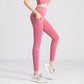 Women's Waist Breasted Yoga Pants High Waist Tight Bodybuilding Push-ups Gym Pants Leggings Gym Pants Jogging Pants Peach Butt Trouser-free Pants