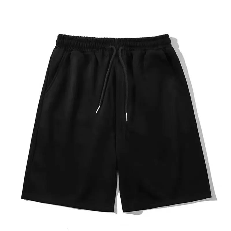 Pure Cotton Sports Shorts Men's Pure Black and White Summer Casual Five-point Pants Loose Wild Shorts