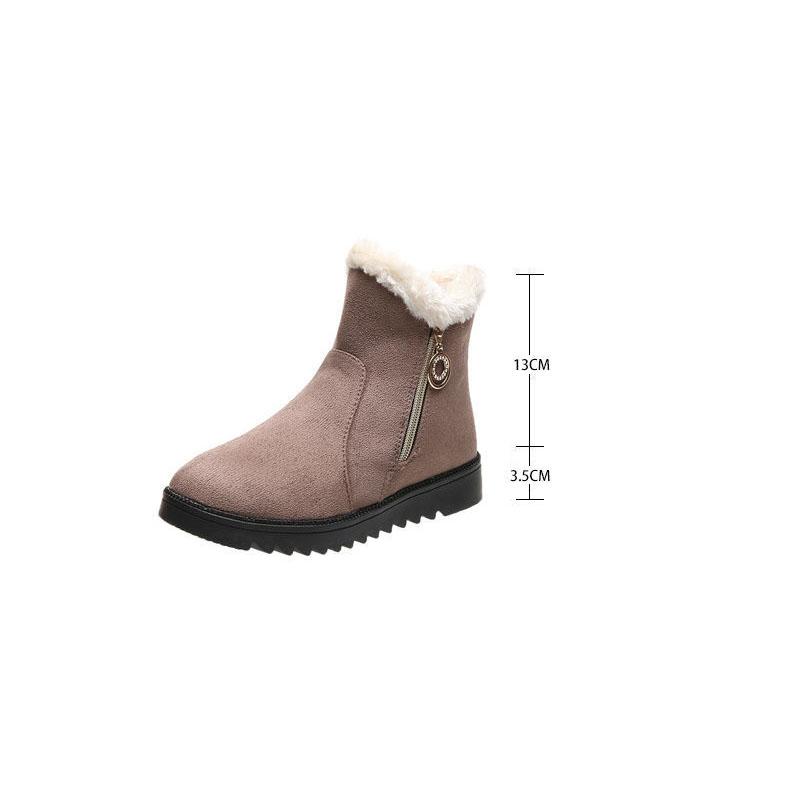 Women's Winter Flat Bottomed Short Boots Soft Soled Warm Cotton Shoes Solid Color Versatile Snow Boots