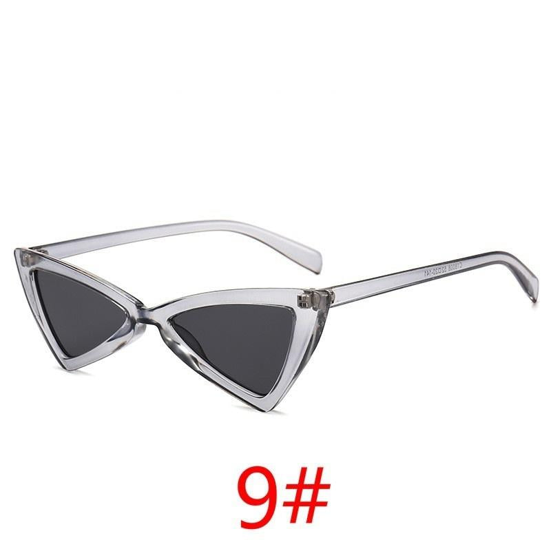 WTEMPO Women's Fashion 12 Colors Triangle Small Cat Eye Sunglasses Beach Leisure Vacation UV Protec