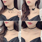 6/8PCS Lace Neckband Collar Necklace Short Necklace Black Rope Clavicle Chain Choker Neck Jewelry Mom Daughter Gifts Necklace Pendant Necklaces