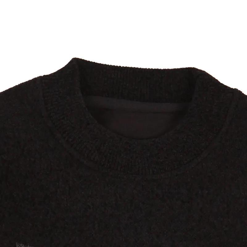 Sweater Men's Plus Velvet Autumn and Winter Models One Velvet Thick Round Neck Sweater Men's Clothes