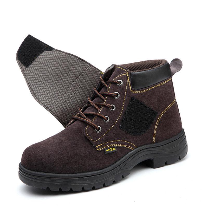 Summer High-cut Labor Insurance Shoes Anti-smashing and Anti-piercing Safety Shoes Suede Leather Steel Toe Cap Wear-resistant Safety Shoes