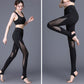 Mesh Yoga Pants Women's High Elastic Tight Fitness Pants High Waist Buttocks Running Sports Trousers Quick-drying Foot Leggings