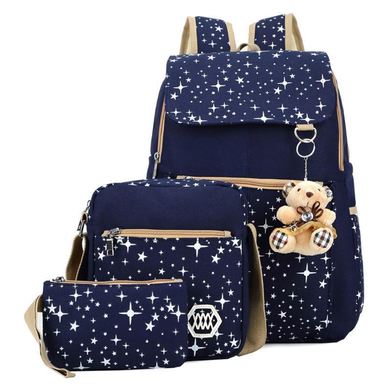 Canvas Shoulder School Bag Backpack Travel Satchel Rucksack Handbag