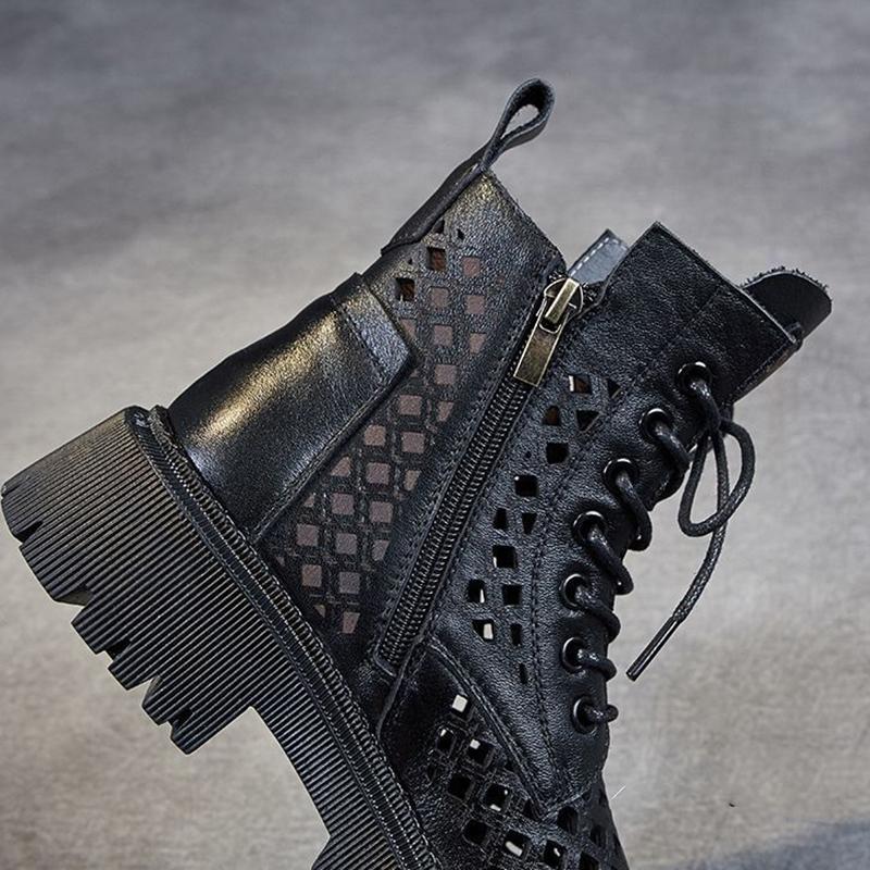 Women's British Wind Boots Platform Hollow Martin Boots Spring Sandals