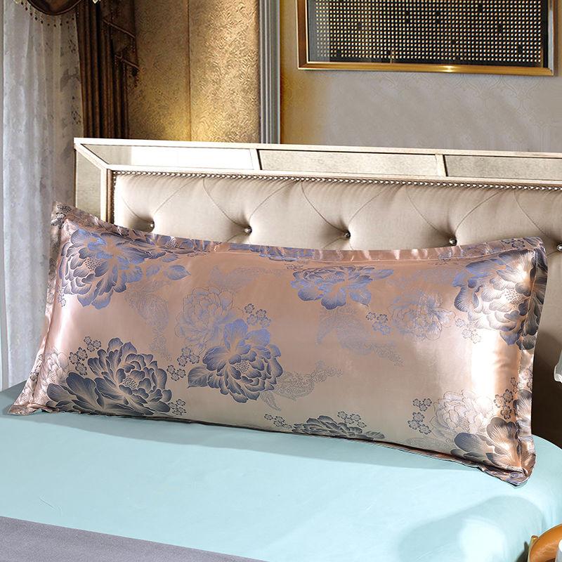 Double Pillow Couple Lengthen Plus Pillow Neck Pillow Long 1.2M Jacquard Pillow Free Pillowcase