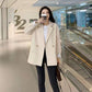 Women's Suit Jacket Spring and Autumn White Korean Version Streetwear Design Suit Ladies Slimming Blazer Loose Top Coat