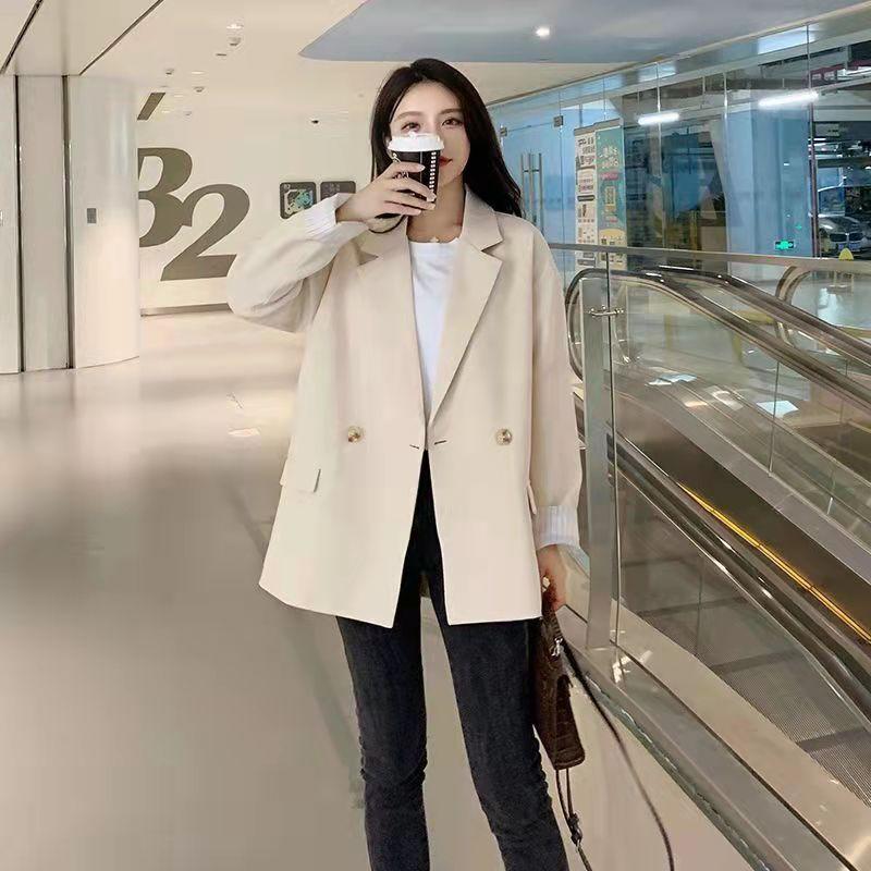 Women's Suit Jacket Spring and Autumn White Korean Version Streetwear Design Suit Ladies Slimming Blazer Loose Top Coat