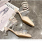 Summer High-heeled Sandals Women's Velvet Round Circle Pointed Toe Thin Mid-heeled Baotou Women's Sandals