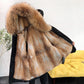 Men's Mid-length Mink Faux Fur Parker Clothing Fox Fur Thickened Liner Detachable Fur Coat