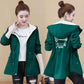 Spring Hooded Windbreaker Coat Women's Mid-length Waist Tightening Korean Style All-match Loose Thin Coat Jacket
