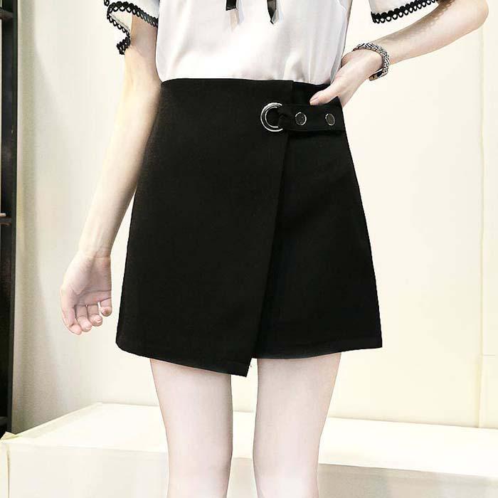 Pofulove S-2XL Women Anti-light Irregular Skirt High Waist Slim Sexy Mini A-line Skirt Hip Skirts