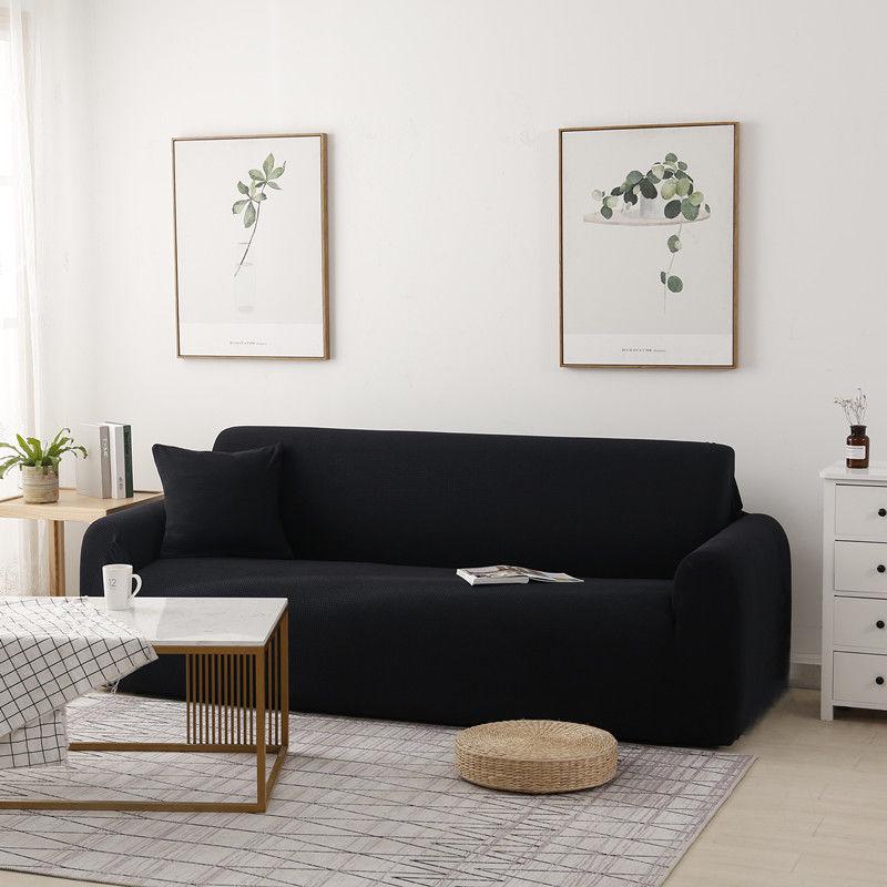 Monochrome Sofa Cover Corn velvet Anti-Slip Slipcover Solid simple Stretch Tight Couch Cover