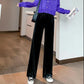 Gold Velvet High-waisted Wide-leg Pants Women Spring and Autumn Drape Loose Straight All-match Velvet Mopping Trousers