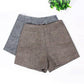 High Waist Wide Leg Shorts Ladies Elegant Woolen Shorts Women Wool Shorts