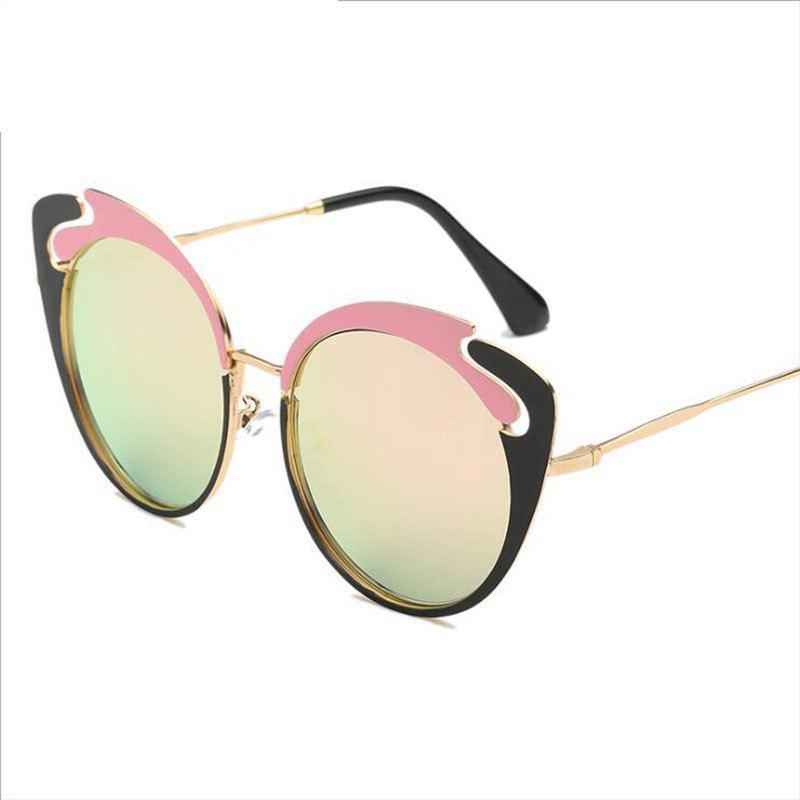 2019 Fashion Sunglasses Ladies Famous Brand Luxury Metal Cateye Sunglasses Women Red Black Cutout De