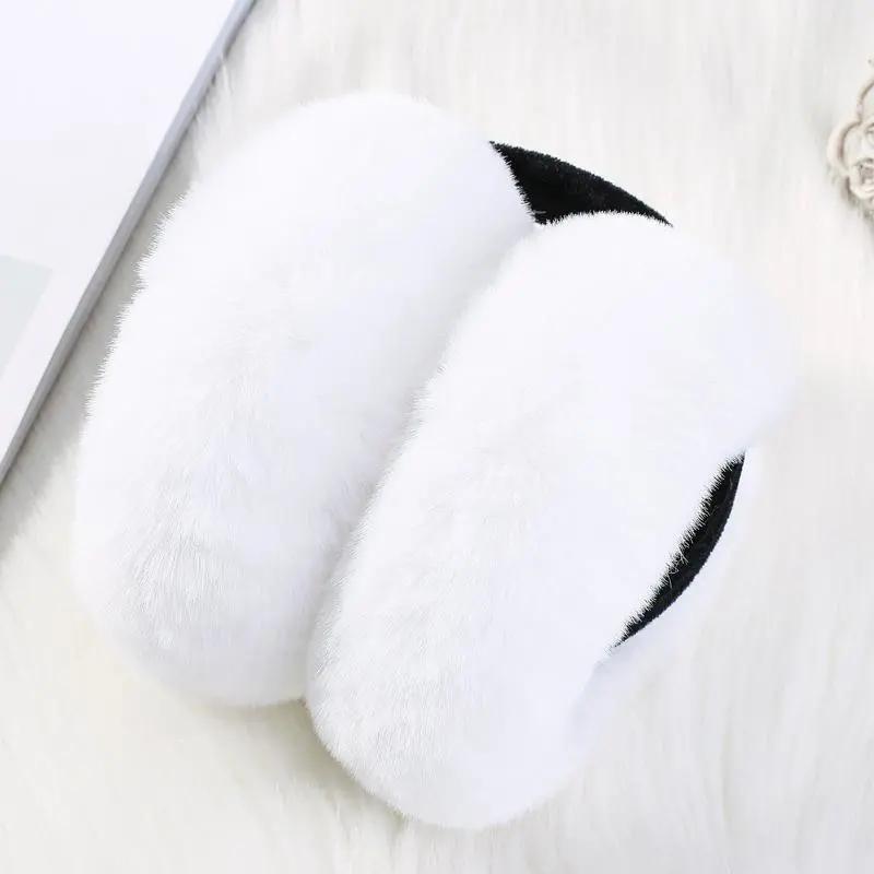 Women's Autumn Winter Foldable Earmuffs Cute Imitation Rabbit Fur Plush Ear Muffs Warm Ear Pad Thick Thermal Earflap Soft Comfortable Ear Cap