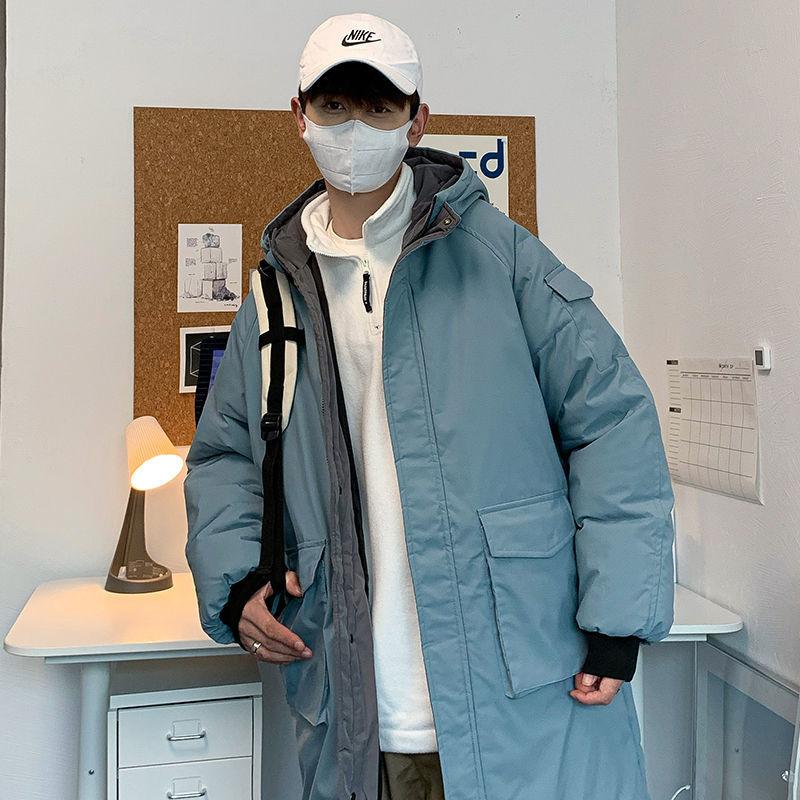Youth White Duck Down Jacket Winter Men's Mid-length Thick Warmth 2021 New Winter Coat
