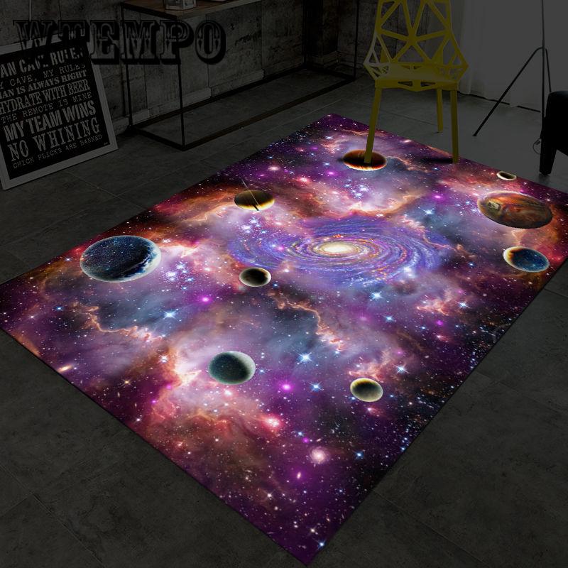 Modern 3D Dream Aesthetic Star Art Carpet Living Room Tea Table Bedside of Bedroom Space Rug