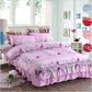 Bedding Set Queen Size Cotton Wedding Bed Dust Ruffle Bed Skirt Flower Plants King Doub